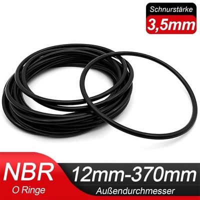 Schnurstärke 3,5mm O Ring Außen 12-370mm O-Ringe NBR 70 Dichtung Dichtungsringe