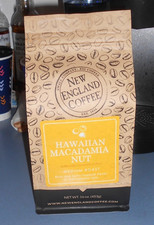 NEW ENGLAND HAWAIIAN MACADAMIA NUT GROUND COFFEE 1LB. BAG MEDIUM ROAST FLAVORED