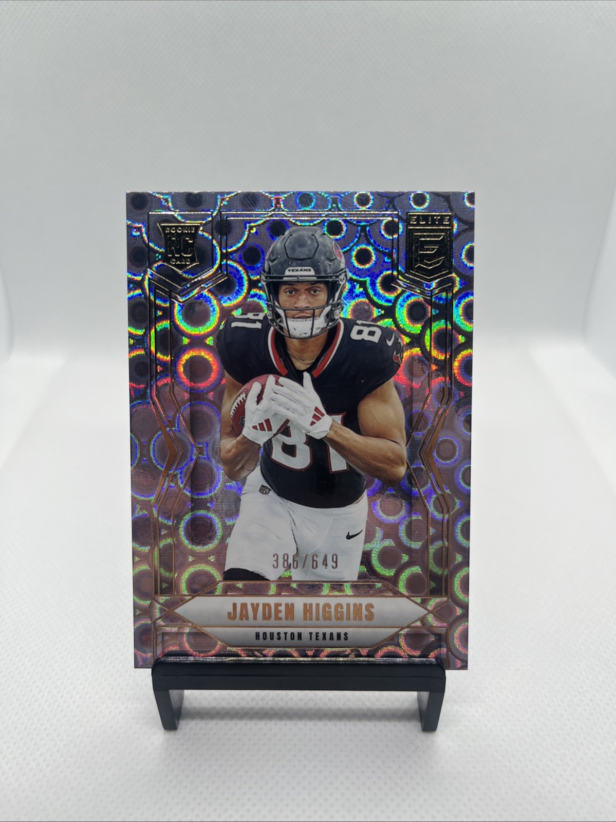 JAYDEN HIGGINS 2025 Panini Donruss Elite #134 Golden Lavender Pyramids /649 RC