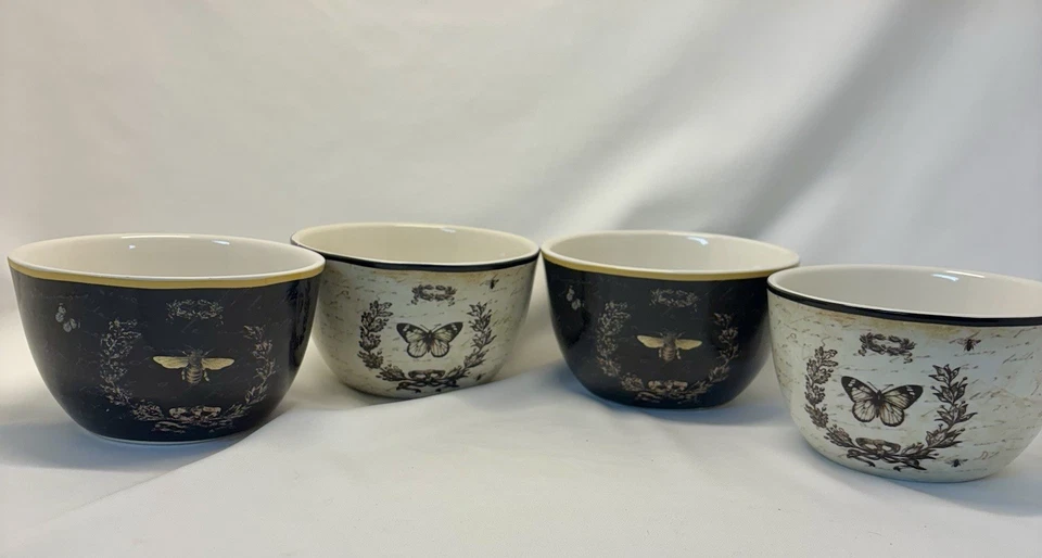 Juego de Cuencos de Postre Girasol Francés/4 Mariposas, Certificado Abeja Internacional Foto 2 de 4