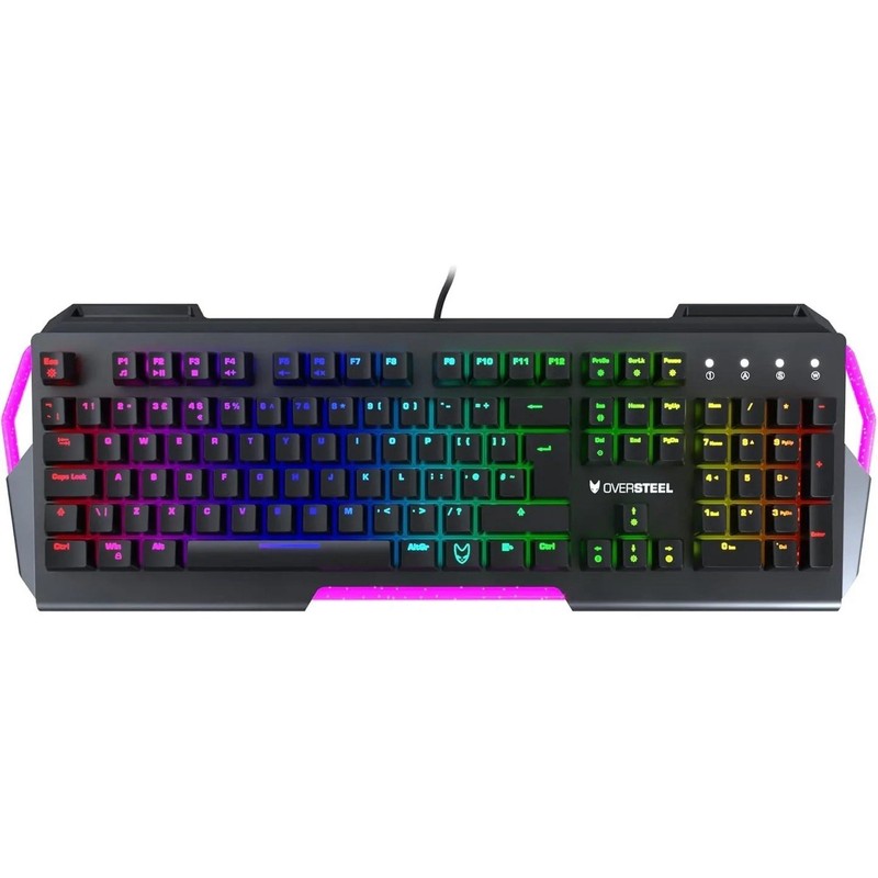 Oversteel Iron RGB Mechanical Gaming Keyboard USB LED Full Size UK Layout Black