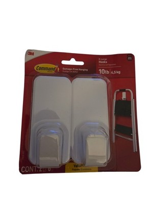 Command 10 lb XL Heavy Duty Hooks 2-Pack & 6 Command Strips -Damage Free Hanging
