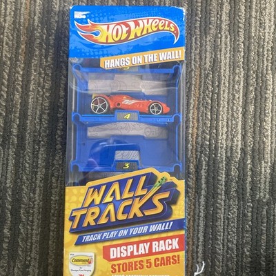 HOT WHEELS WALL TRACKS Toys Display  RACK WALL MOUNTABLE HOLDS 5 CARS INCLUDES 1