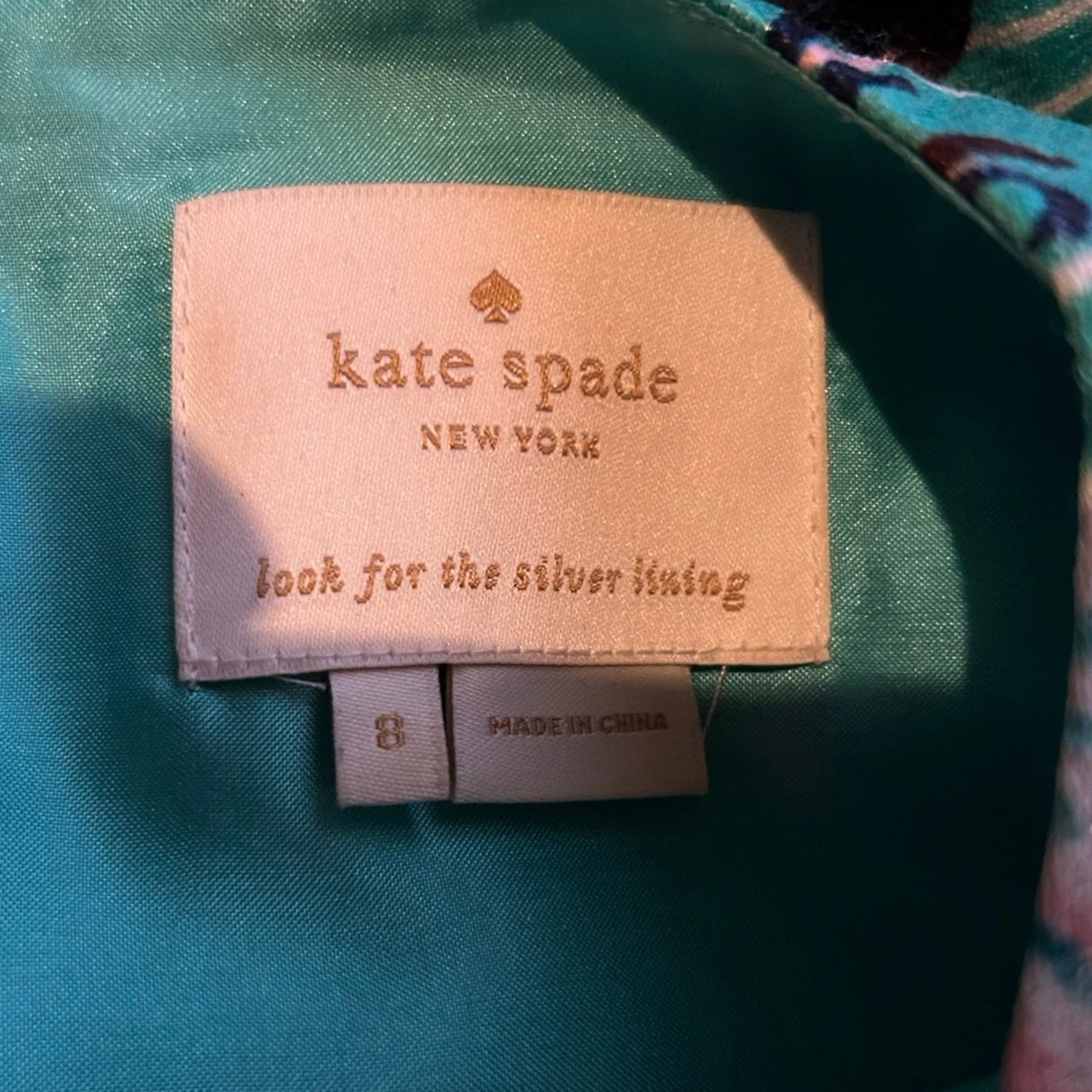 Mini Abito Kate Spade New York Regal Plumes Verde Stampa Piuma Metallizzata Taglia 8