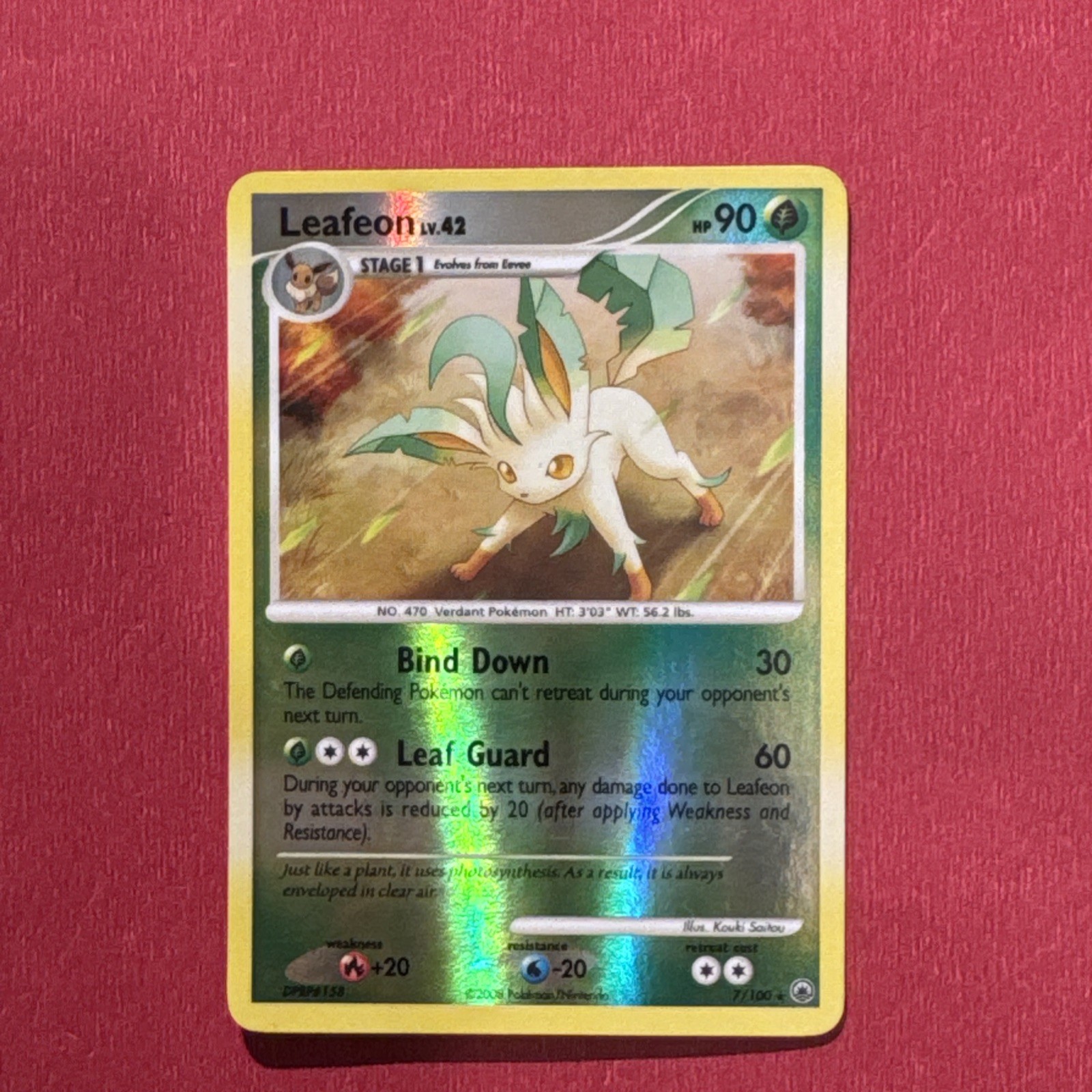 Leafeon LV.42 Reverse HOLO Majestic Dawn Pokémon TCG 7/100 LP Raw Ungraded