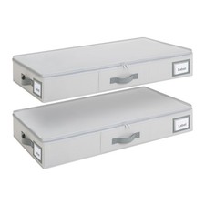 Cupic Cupid Under Bed Storage Containers, 2 Pack Foldable Organizer with Lid ...