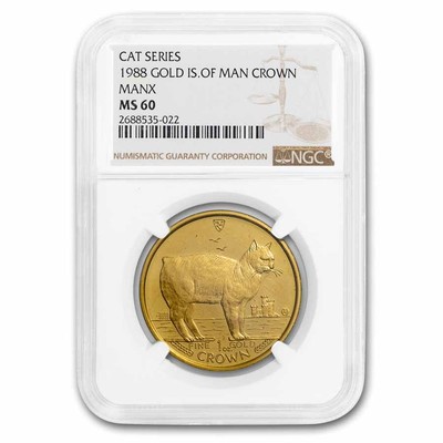 1988 Isle of Man 1 oz Gold Manx Cat MS-60 NGC | eBay
