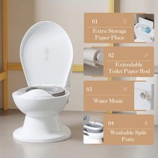 Realistic Potty Training Toilet with Soft Seat  Removable Pot for Baby Ages 2 