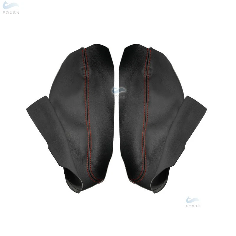 2*Front Door Armrest Synthetic Leather Cover for Dodge Charger 11-19 Red Stitch - Image 2 of 4