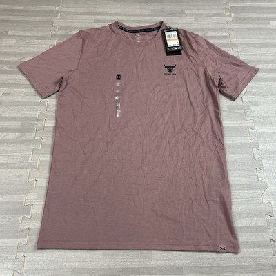 Under Armour Project Rock Gym T-Shirt Mens Size Small 1387797 Maroon Mist $35