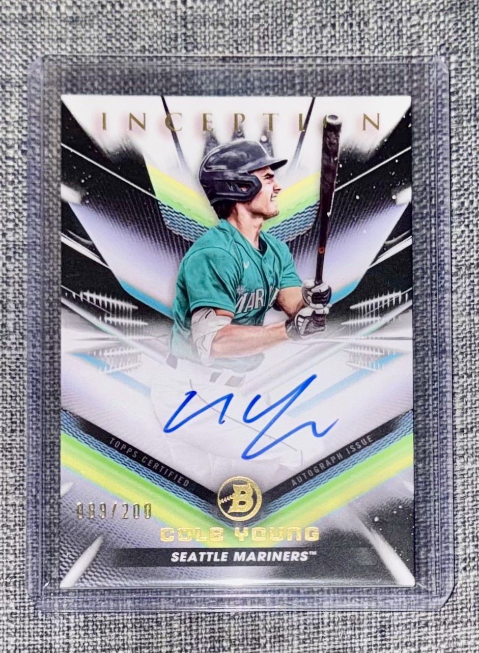 Cole Young 2023 Bowman Inception Auto /200 Seattle Mariners Rookie