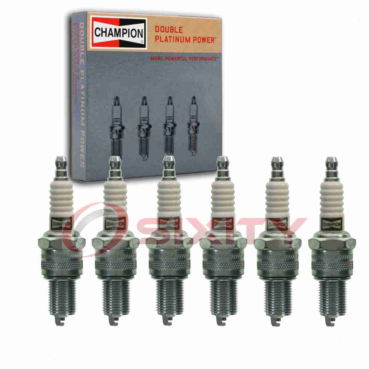 6 pc Champion Double Platinum Spark Plugs for 1986-1991 Maserati Spyder 2.5L ks