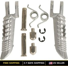 TCMT Silver Motorcycle Foot Pegs Footrest Bracket Set for Suzuki Models
