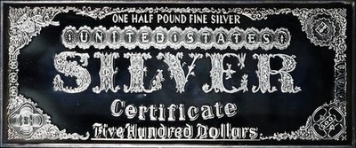 1996 WM $500 Electricity Silver Certificate 8 oz .999 Fine Silver