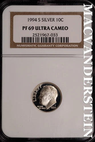 1994-S Silver Roosevelt Dime - NGC PF 69 Ultra Cameo - Proof  Lustrous  #SLH538