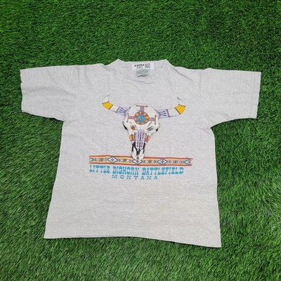 Vintage Bull Skull Shirt Womens Medium 19x22 Montana Native-American