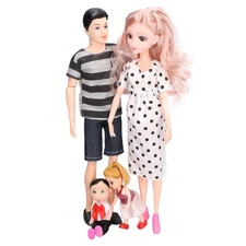 Family Doll Set Lovely Vivid Dad Pregnant Mom Son Daughter Baby Doll Childre NY9