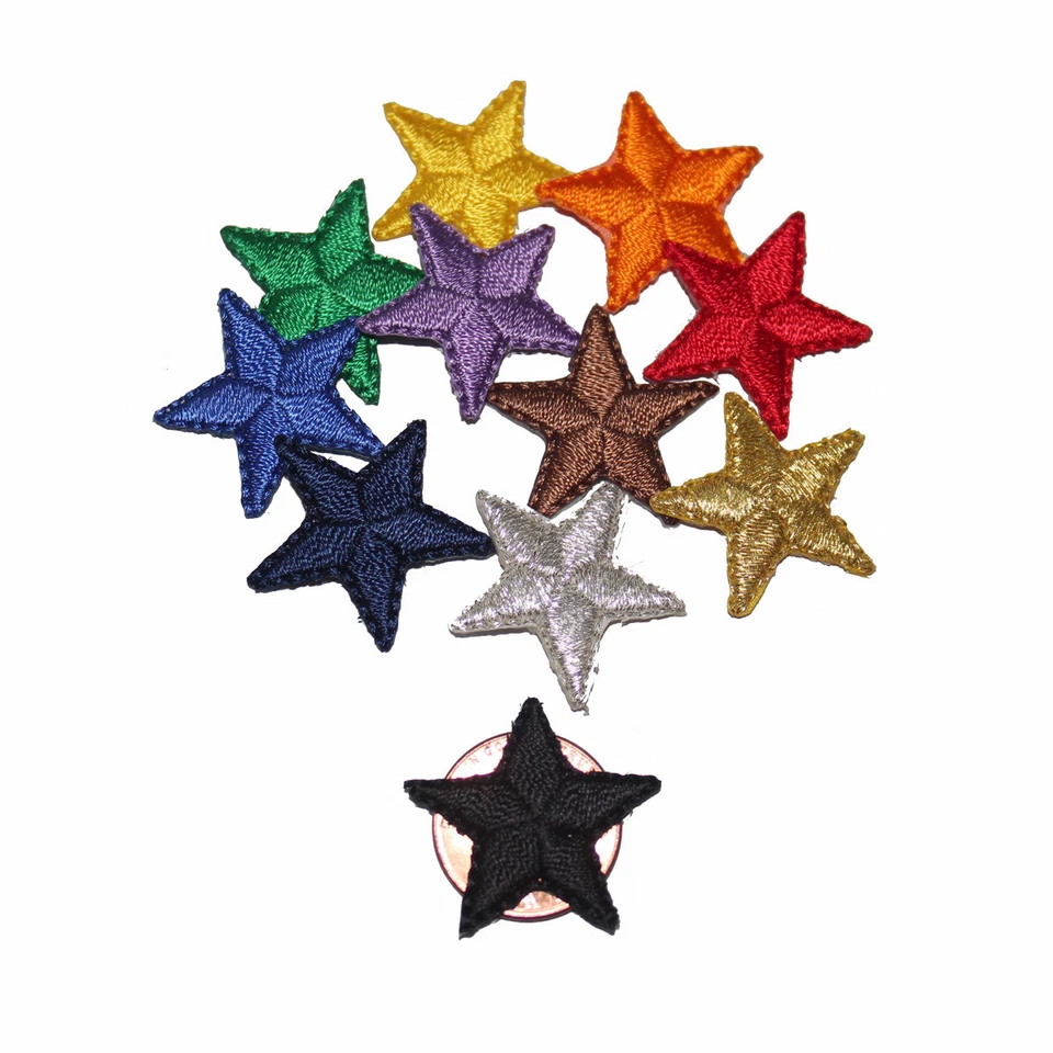 Parches de hierro en estrella de una pulgada, parche bordado en 13 colores, vendedor de EE. UU. -1024 Foto 4 de 4