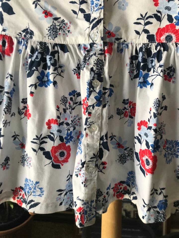 Tommy Hilfiger 3T Floral Multicolor Buttondown Collared Short Sleeves Dress - Image 3 of 4