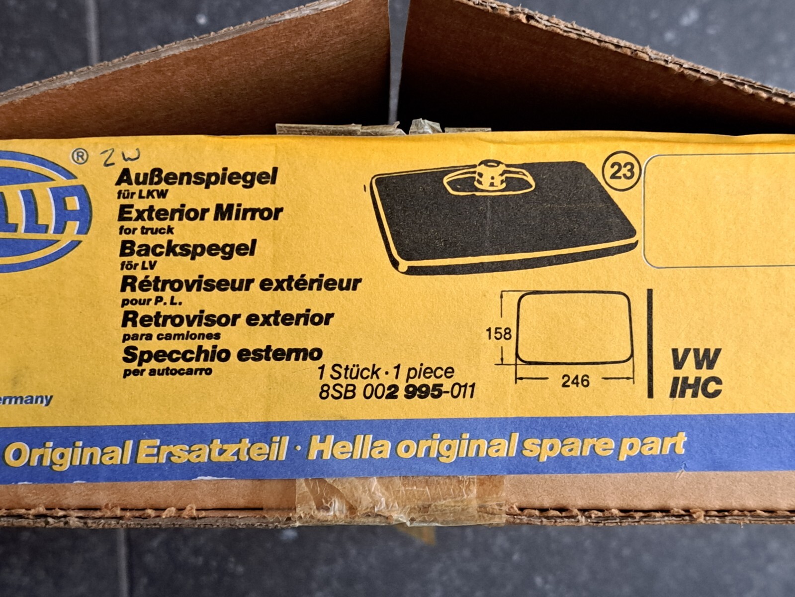HELLA 8SB 002 995-011 Buitenspiegel voor VW LT Aan