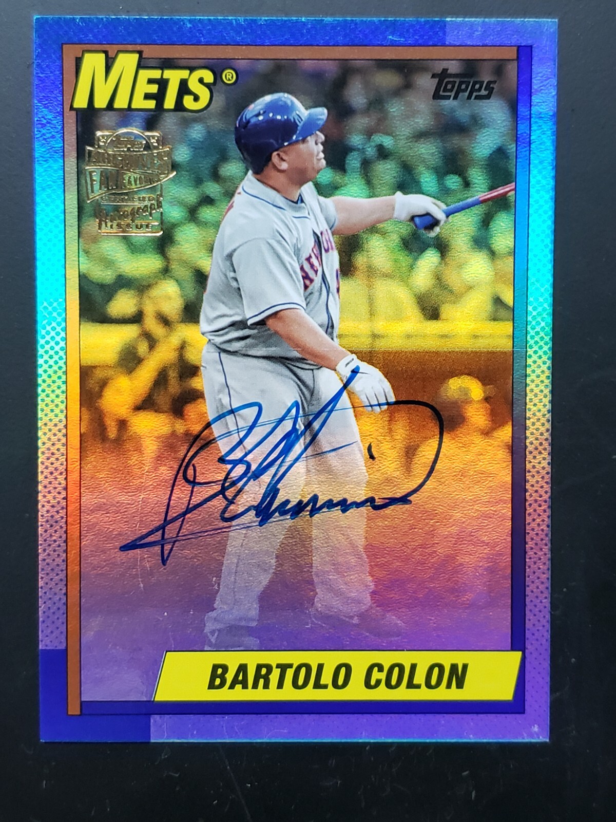 🔥 2023 TOPPS ARCHIVES BARTOLO COLON 1990 FAN FAVORITES AUTO GOLD REFRACTOR /50