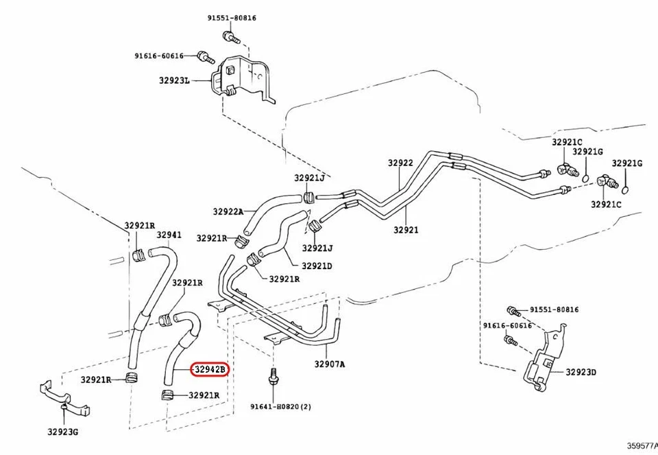 Toyota OEM Oil Cooler Hose 32943-60560 genuine Foto 4 de 4
