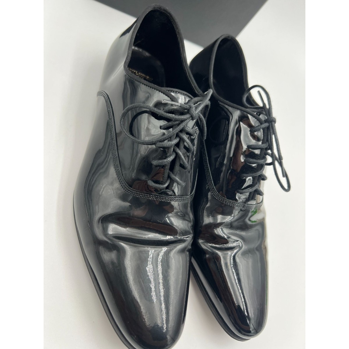 YSL Saint Laurent Paris Womens Black Patent Leather Dress