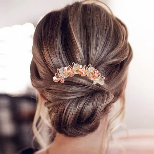 4Pcs Pearl Rhinestones Hair Side Combs for Women Accessories, Crystals Hair Fork - Picture 5 of 8