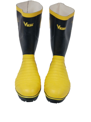 2-PK Viking Vw49 Rubber Steel Toe Work Boots Black Yellow