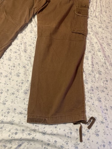 Bob Marley Burnin Brown Reggae Baggy Cargo Pants Size 38 100% Cotton - Picture 10 of 16
