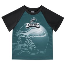 Camisa Philadelphia Eagles Performance Bebé Niño Pequeño, Casco de Fútbol Americano Gerber NFL