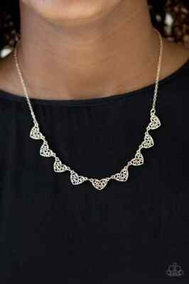 Paparazzi Necklace- Love and Devotion- Rose Gold- Filigree Hearts