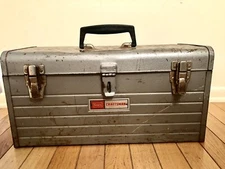 SEARS CRAFTSMAN MECHANICS TOOL BOX HEAVY DUTY 18X9 RED TRAY OLD PATINA VINTAGE