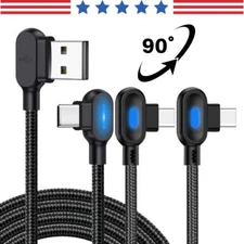 3-Pack 90 Degree Right USB Type C Fast Charger Charging Cable For iPhone 15 16