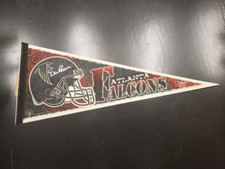 Vtg. Atlanta Falcons Pennant Signed by Coach Dan Reeves
