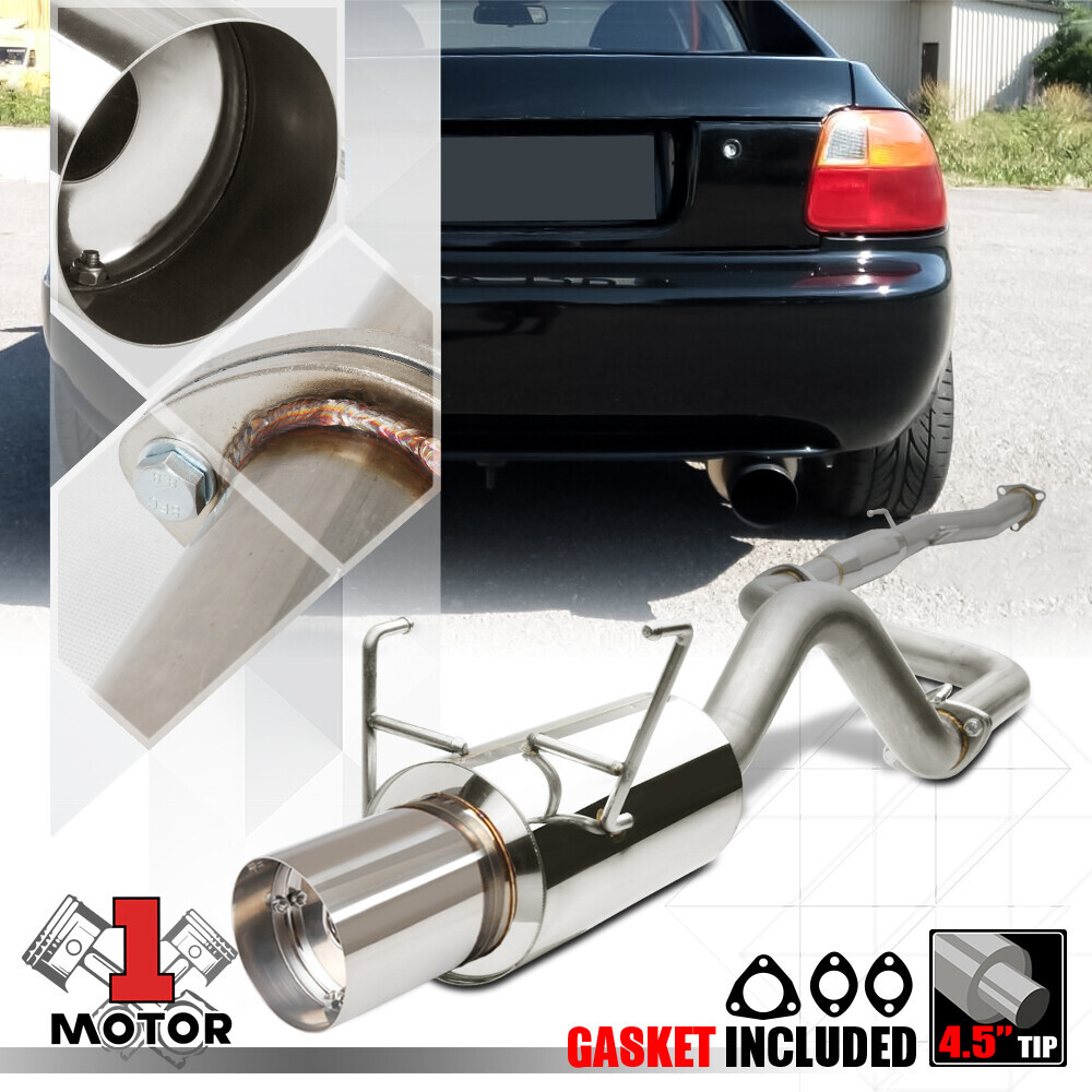 Stainless Steel Catback Exhaust System 4.5" Muffler Tip for 9397 Honda