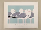 KEVIN NEWMAN ,SEAGULLS 1987, RARE AUTHENTIC 1987 ART PRINT WITH METAL IMPRINTS