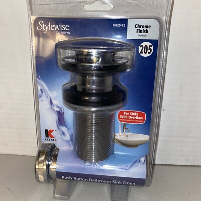 1-1/4'' Chrome-Plated Brass Universal Push Button Bathroom Sink Drain