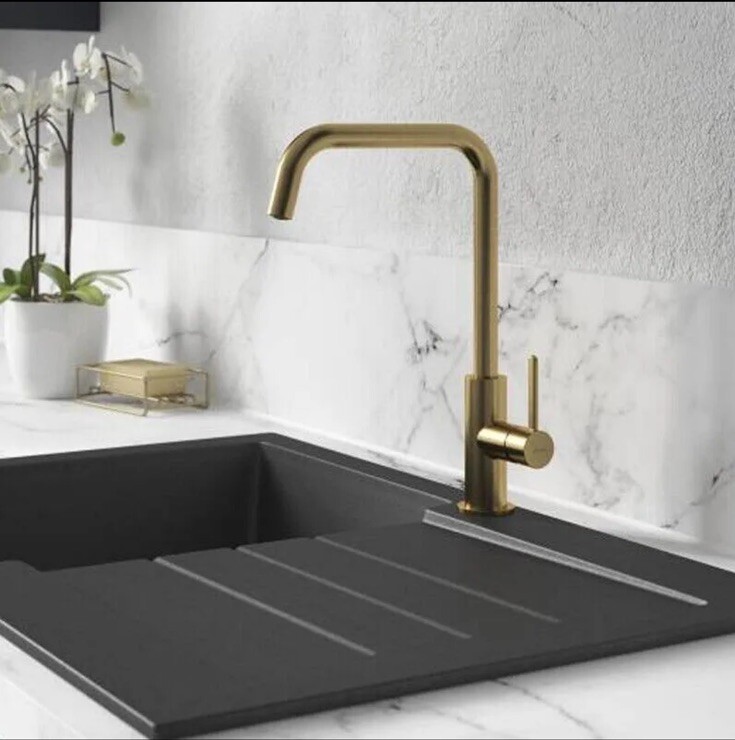 ABODE ALTHIA KITCHEN MIXER TAP BRUSHED BRASS eBay