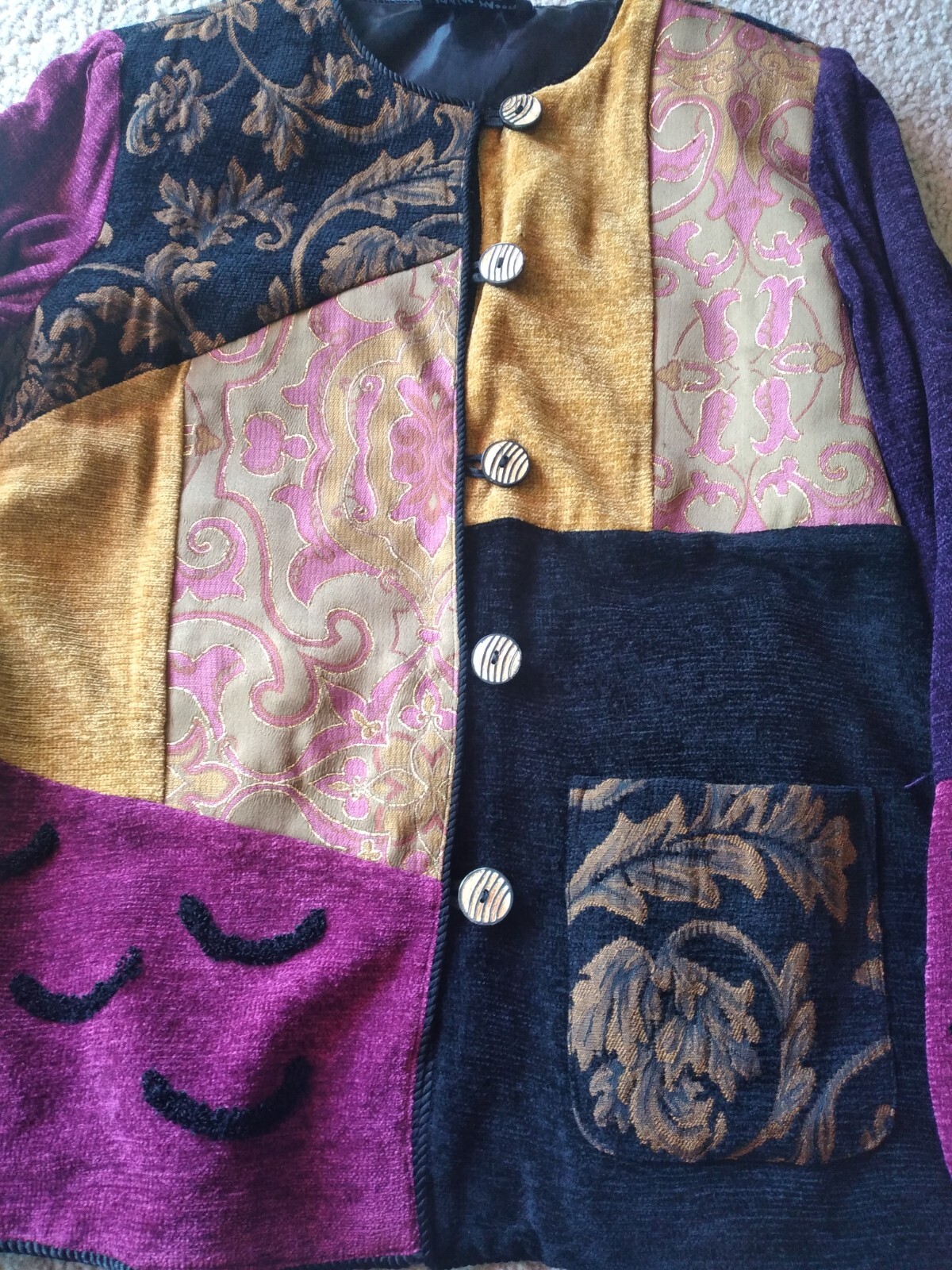 Vintage Indigo Moon Patchwork Womans Jacket Size … - image 6