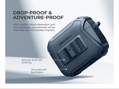 DEXNOR Schutzhülle für AirPods Pro 2 Ohrhörer Stoßfest Robust Cover - Bild 44 von 60