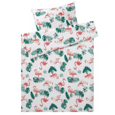 Biancheria da letto Renforce 135 x 200 cm fenicottero foglie di palma estate