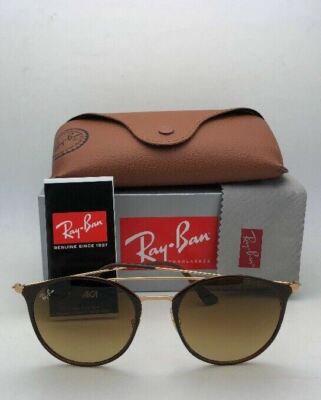 New RAY-BAN Sunglasses RB 3546 9009/85 52-20 Brown & Gold  display picture 1