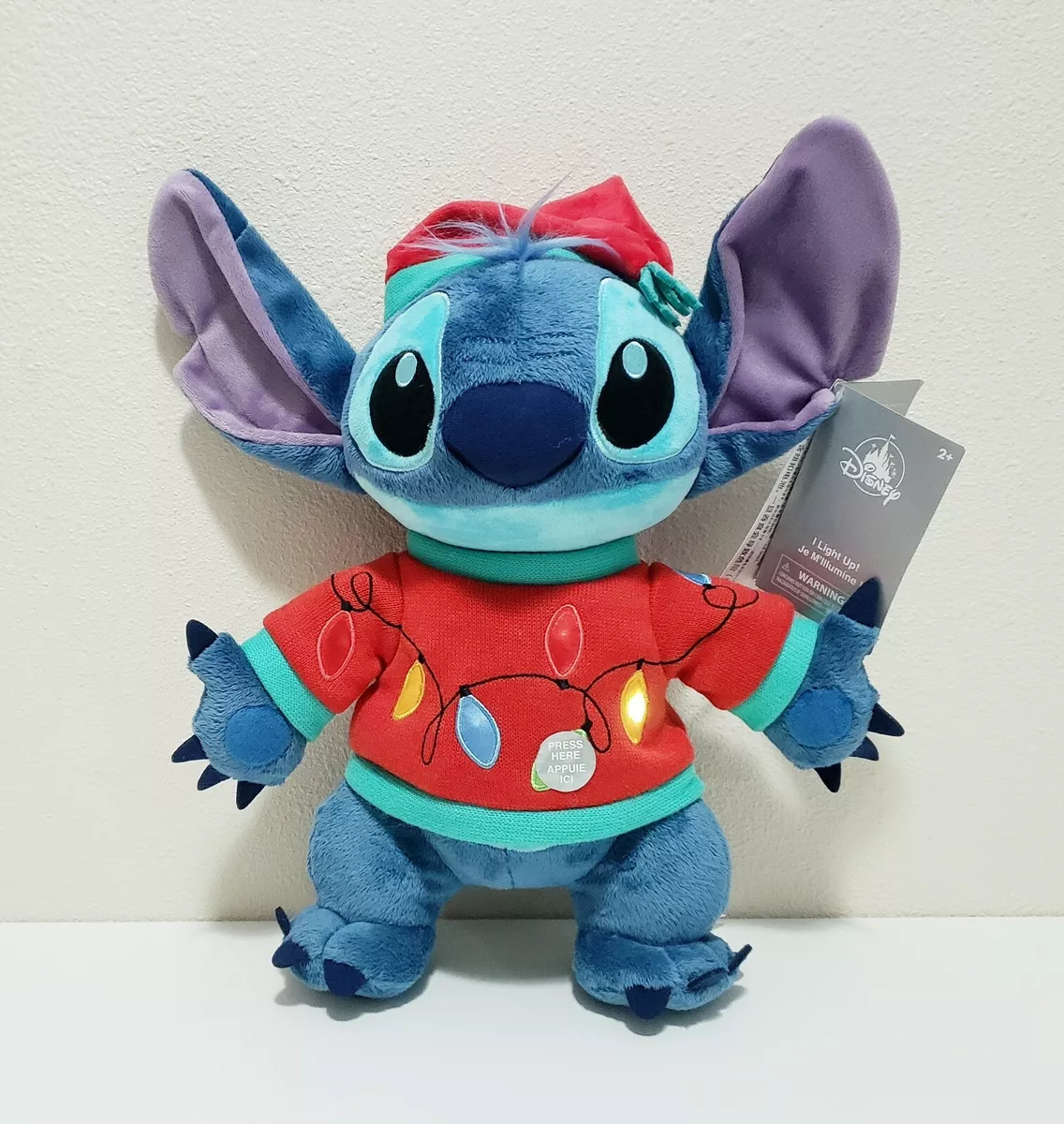 Disney Lilo & Stitch Holiday Christmas Light Up Plush Stuffed Toy