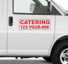 Custom CATERING Magnetic Signs for Car Truck SUV 6"x18" Phone or Web site