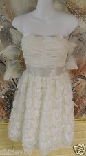 NWT GORGEOUS MY MICHELLE IVORY SZ 3 JUNIORS STRAPLESS DRESS WAIST SPARKLY BEADS