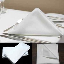 Set of 8 WHITE 100% COTTON Luxury CLOTH Napkins GARNIER THIEBAUT XL 22"x22" NWOT