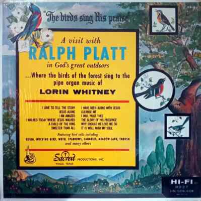 Ralph Platt The Birds Sing His Praise NEAR MINT Sacred Records Vinyl LP