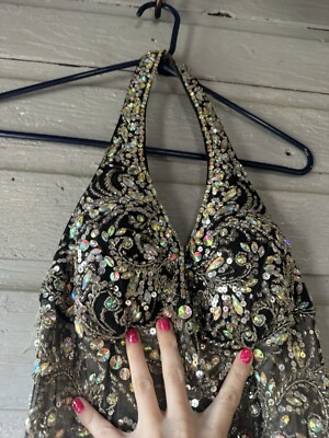 Anjali dress Ball Grown Black And Beaded Size 6 | eBay