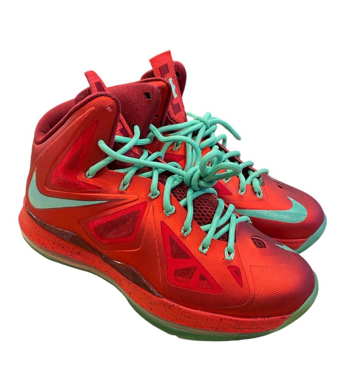1604) Nike LeBron 10 X “Christmas 2012” 541100-600 Men's Size 8